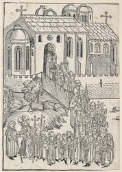Christus begrüßt einen Pilger, ca. 1491